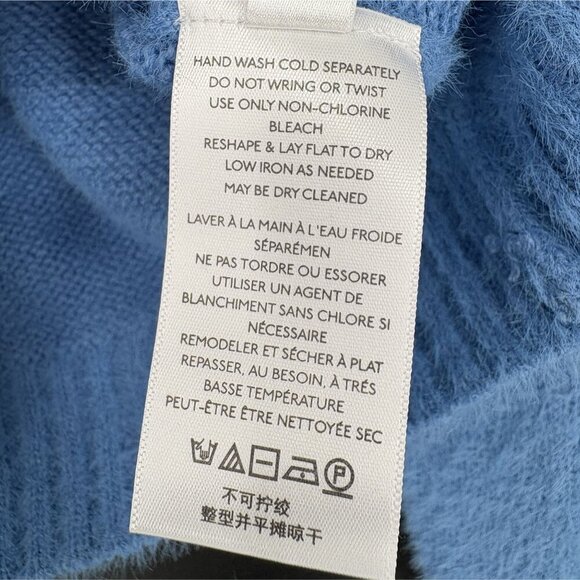 Urban Outfitters Cleo Mock Neck Sweater S Blue Cropped Preppy Feminine Soft Girl - Picture 4 of 7